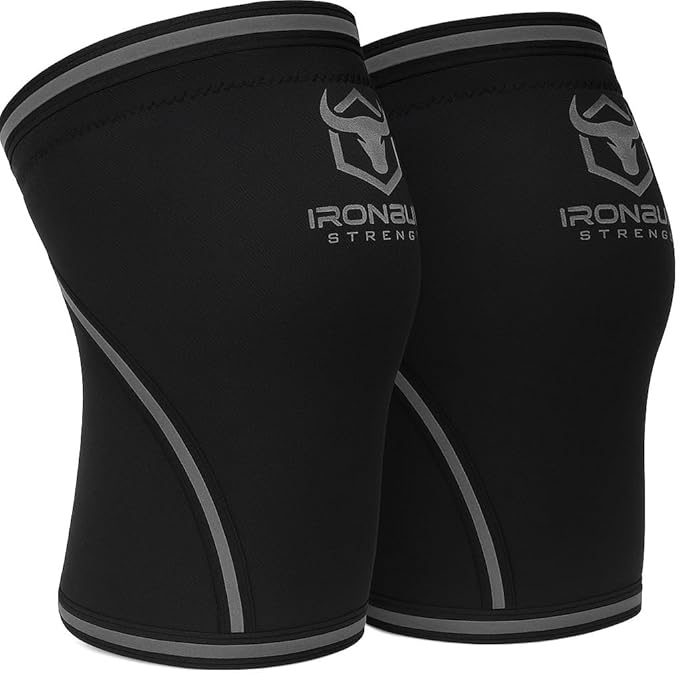 Iron Bull Strength Knee Sleeves 7mm (1 Pair) - Compression Brace & Knee Sleeve For Weightlifting, Powerlifting & Cross Training - Knee Support for Squats - Men & Women