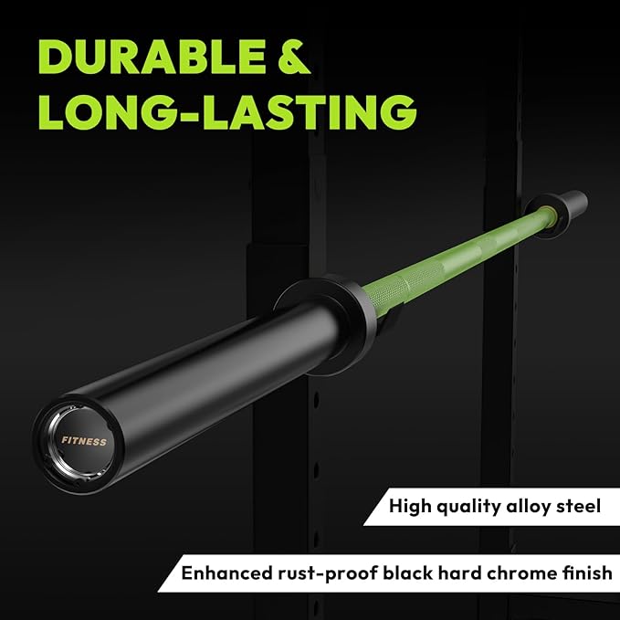 Olympic Barbell, 45lb 2-inch Weight Bar for Bench Press, 7ft Olympic Power Bar, 1000 lb/1500 lb High-Capacity, Hard Chrome, Knurled Grip, Strength Training Deadlift Weightlifting Squat