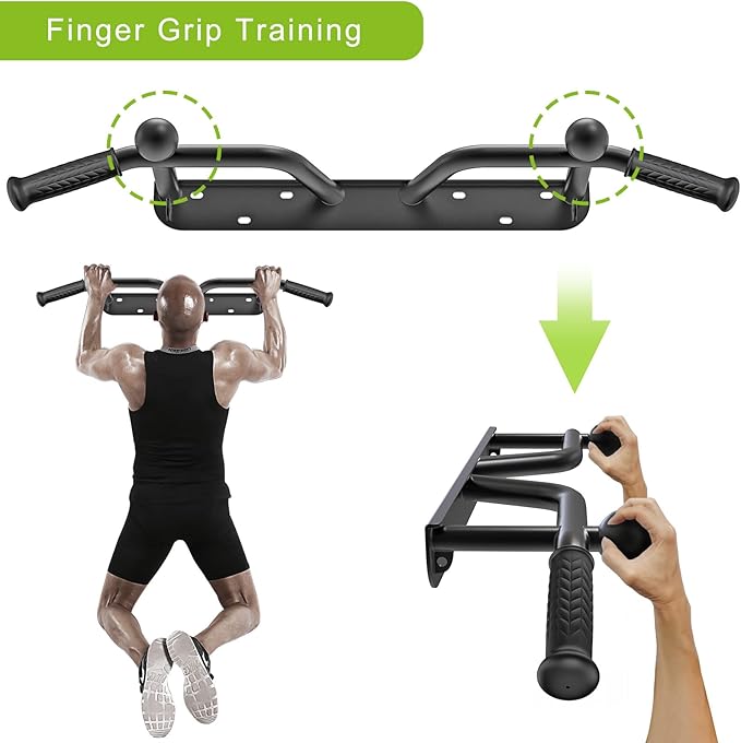 SELEWARE Heavy Duty Welded Pull Up Bar, Versatile Doorway Wall Mount, Joist Mounted, and Ceiling Mounted Chin Up Bars, Thick Metal Sturdy Construction for Full Body Workouts Support 500 lbs