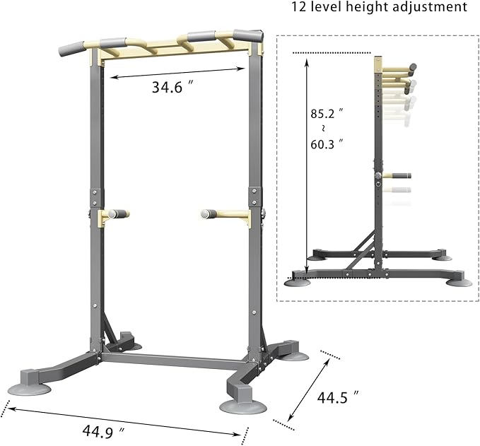 DONIUZ Multi-function Pull Up Station, Portable Workout Equipment with Pull Up Bar and Dip Station for Home Gym, Support 600lbs