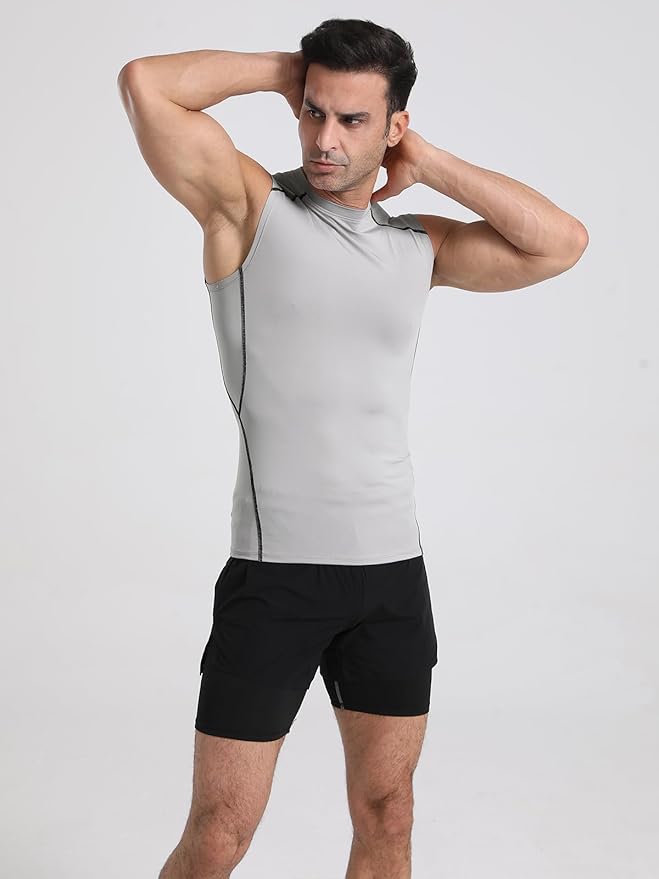 4/5/6 Pack Athletic Sleeveless Shirts for Men Workout Tank Tops Compression Tank Top Gym Muscle Shirts for Running