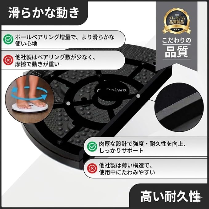 Daiwa Felicity Figure Trimmer Ab Twister Board - Waist Twister Machine for Core & Abs Exercise - Waist Twisting Fitness Tool, Dizzy Disc Twist Board for Slimming Workout with Magnets Reflexology