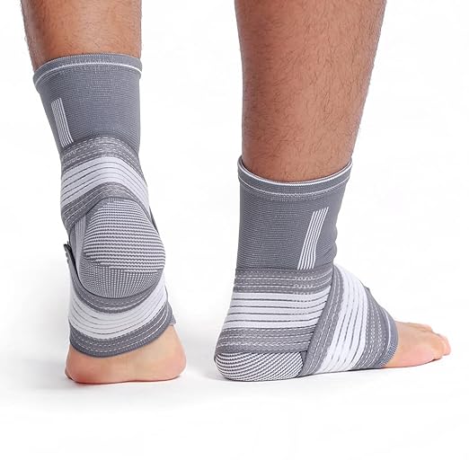 NeoTech Care Adjustable Ankle Support Brace (Black, Size M, 1 Pair)