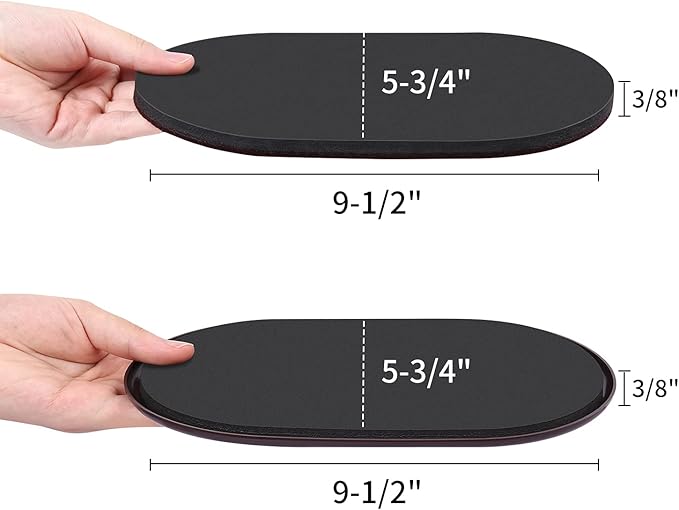 Ezprotekt Large Furniture Sliders for Carpet and Hardwood Floors, 8 Pack 9-1/2" x 5-3/4" Reusable Oval Heavy Duty Furniture Moving Pads, 4 Pcs Hard Floor Felt Sliders+4 Pcs Carpet Sliders (Brown)