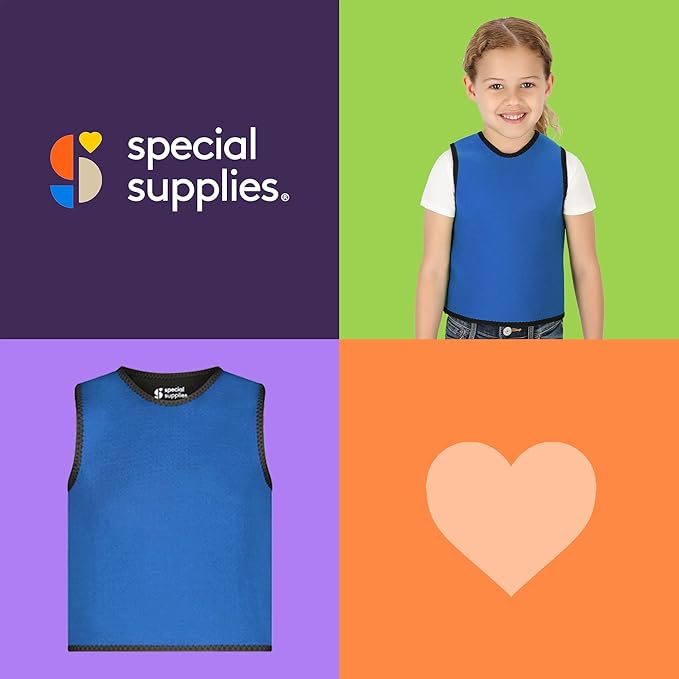 Special Supplies Sensory Compression Vest Deep Pressure Comfort (Blue, X-Small)