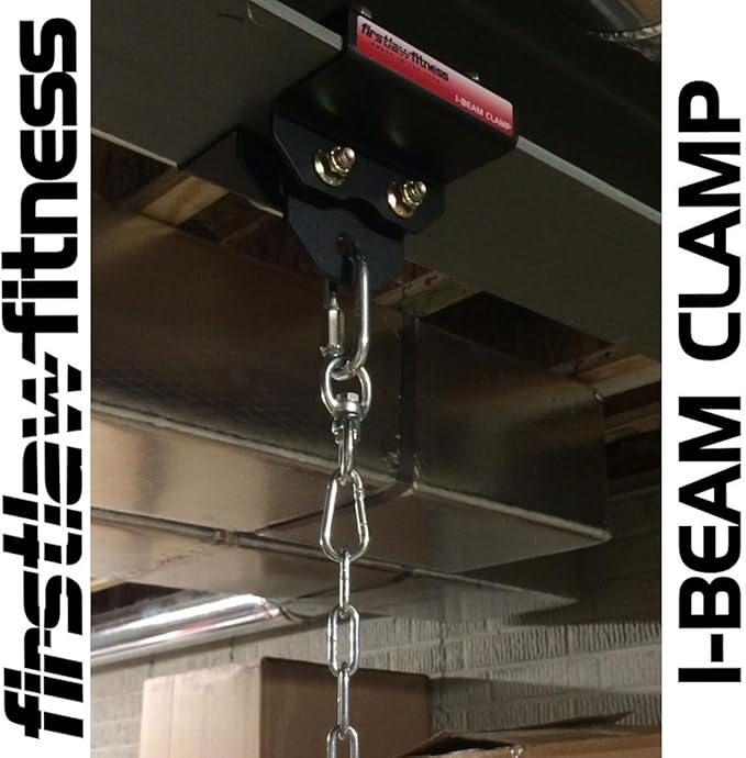 Firstlaw Fitness 1000 LBS I-Beam Clamp - (Select 4.0" to 9.0" Wide) - for Gymnastic Rings - Climbing Ropes - Heavy Bags - Multi-Sports Made in The USA