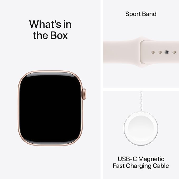 Apple Watch Series 11 [GPS 46mm] Smartwatch with Rose Gold Aluminium Case with Light Blush Sport Band - M/L. Sleep Score, Fitness Tracker, Health Monitoring with AppleCare+ (2 Years)