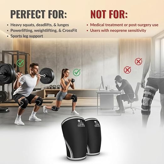 Nordic Lifting 7mm Knee Sleeves for Weightlifting & Gym (1 Pair) - Neoprene Compression Support for Squats, Powerlifting & Cross Training - USPA Approved - For Men & Women - XS