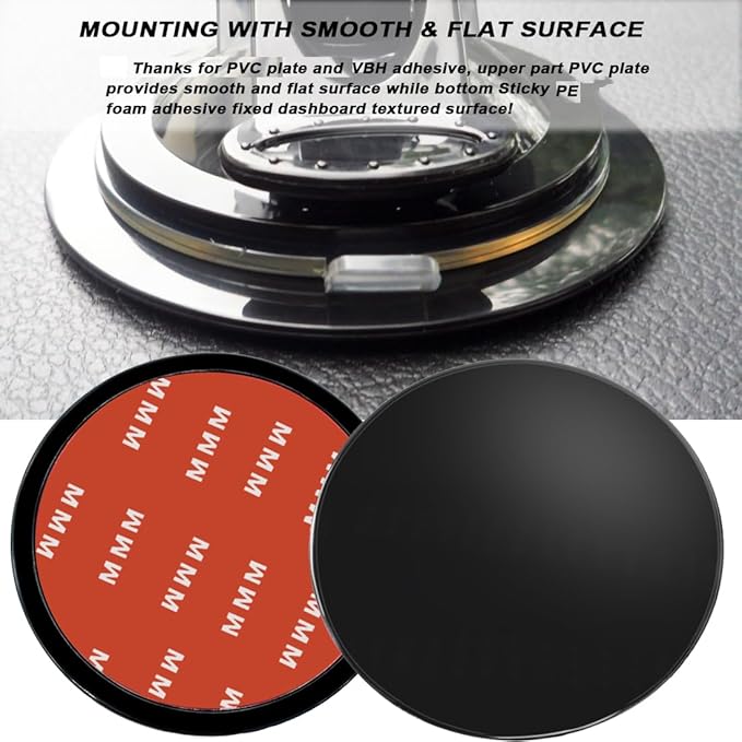 4 Pack 80mm Black Adhesive Dashboard Pad Mounting Disk, Mounting Disk for Suction Cup, Dash Mount Pad, 3.15 Inch Universal Suction Cup Adhesive Disc for GPS, Smartphones, Car Cameras