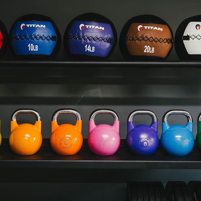 Titan Fitness Elite Series Mass Storage System for Dumbbell Kettlebell Slam Ball Storage, Core Unit, Bolt-On Adjustable Shelves, Home Gym Storage Rack for Workout Equipment