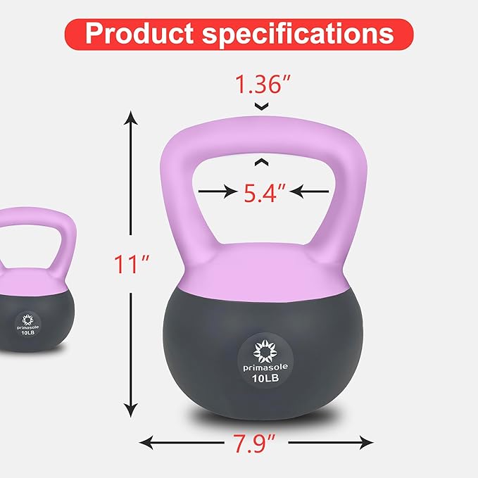 Primasole Soft Kettlebell 10.15lbs & Kettlebell Set Shook Resistance base. Anti Slip hand Kettlebell weights for Women and Men -Home workout Kettlebells dumbbells for strength and safety.