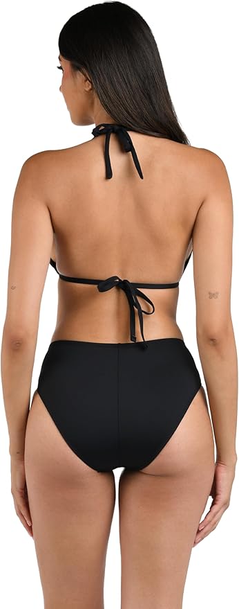 Island Goddess Rouched Halter Bikini Swimsuit Top