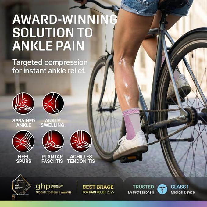 Modvel Foot & Ankle Brace Socks for Sprained Ankle Compression Sleeve - Plantar Fasciitis Relief Brace, Foot Support for Women & Men - Tendonitis & Arthritis Foot Sleeve, Stabilizing Ankle Wrap