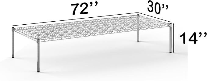 30''W x 72''L x 14''H Chrome Plated Wire Dunnage Rack | Off The Floor Storage