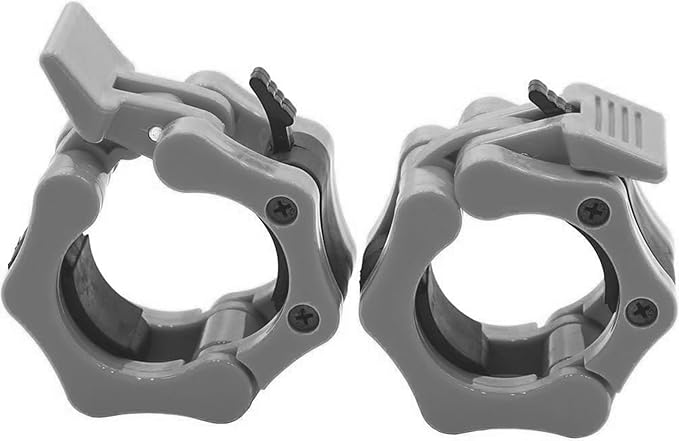 Barbell Clamps 2 inch, Heavy Duty Exercise Collars 2" Quick Release Pair of Locking Pro Olympic Weight Bar Plate Locks Collar Clips Weightlifting Fitness Training - Gray