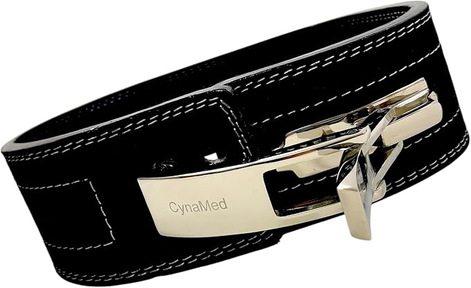 Black Weight Lifting Belt with Ajustable Buckle, 4" Wide & 10mm Thickness | for Powerlifting and Gym (1 Count)