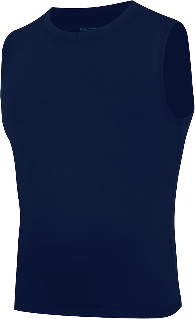 Youth Boy Girls Sleeveless Compression Shirt Kid Athletic Tank Top Quick Dry Basketball Football Undershirt