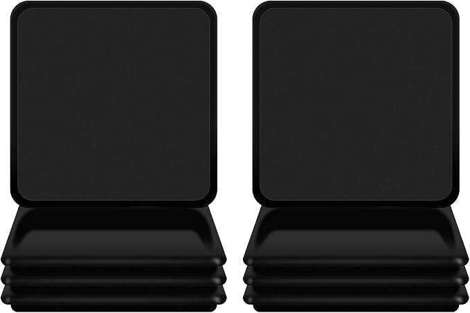 Ezprotekt Furniture Sliders for Carpet, 8 Pack 5" Furniture Movers Sliders, Heavy Duty Reusable Carpet Sliders, Furniture Glides for Sofa Bed Couch Fridge, Move Your Item Easy & Safely (Black)