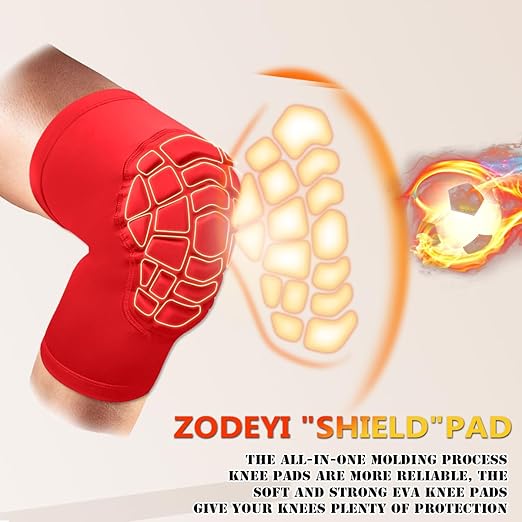 Wrestling Knee Pads Short Knee Sleeve, 2 Pcs Knee Compression Sleeve for Football, Basketball, Volleyball(Red_XXL_2 Pcs)