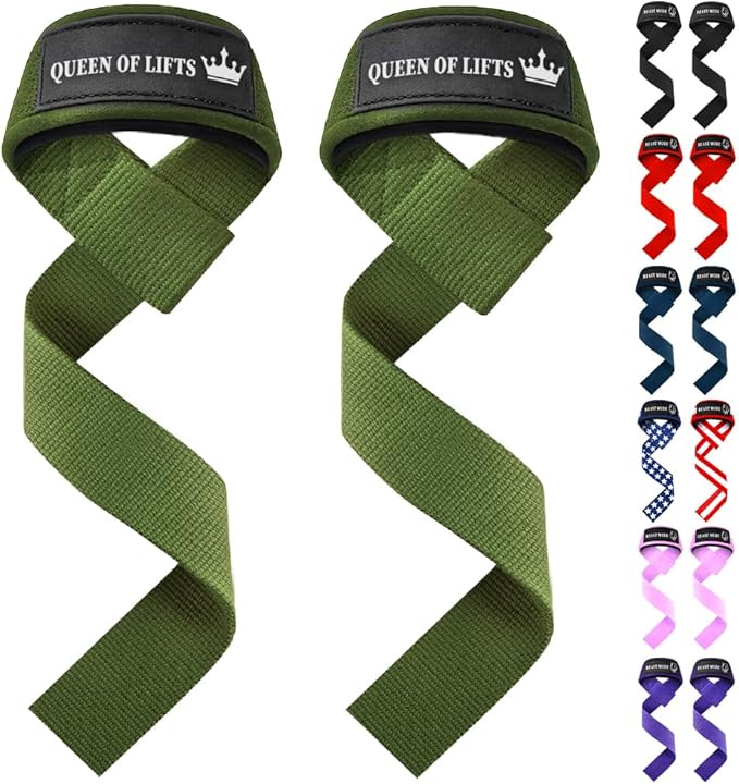 TECEUM Lifting Straps for Weightlifting Gym Strength Training - Wrist Straps with Neoprene Padded Cotton - Men & Women – Ideal for Powerlifting, Bodybuilding & Deadlifts