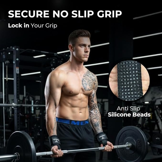 Lifting Straps with D Ring – Wrist Support for Weightlifting, Deadlifts & Cable Machine Workouts, Padded Non-Slip Gym Wrist Straps for Men and Women, Secure Fit Weight Lifting Straps