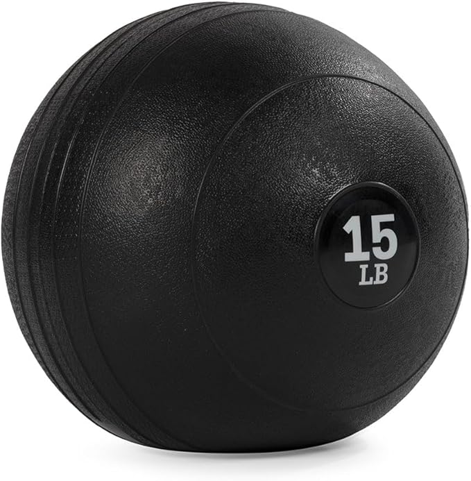Titan Fitness Rubber Slam Ball, Dead Weight Ball Absorbs Impact, Minimal Bounce, Textured Surface for Strength and Conditioning, Cardio Workouts, Full Body Workout