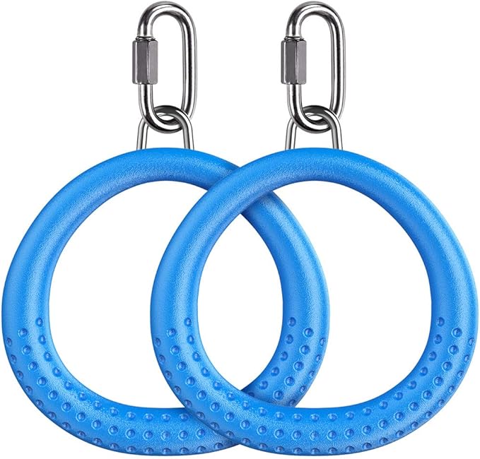 Dolibest 2 Pack of Ninja Gymnastic Rings,Monkey Ring Outdoor Backyard Ninja Accessories Set,Swing Bar Rings Obstacle Course for Training Equipment for Teens,1000LB Capacity