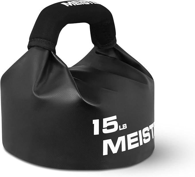 Meister BEAST Portable Sand Kettlebell - Soft Sandbag Weight - 15lb / 6.8kg - Black