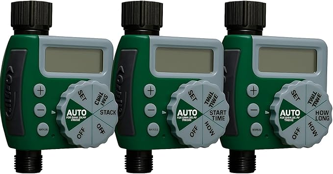 3-Pack Orbit 62061Z 1-Outlet Programmable Hose Faucet Timer - Convenient and Programmable Watering Control