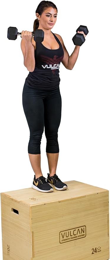 VULCAN 3-in-1 Wooden Plyo Box – Durable Ashwood Plyometric Jump Box for Home Gym and Commercial Training | Safe, Stable & Versatile for Box Jumps, Step-Ups, HIIT and Cross-Training Workouts