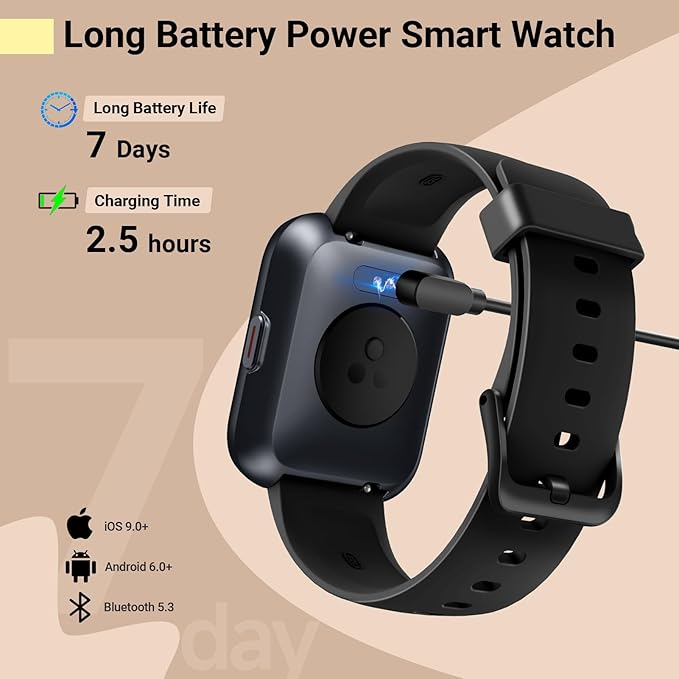Smartwatch for Women/Men, Compatible with Android & iPhone, 1.8'' Fitness Tracker Watch with Alexa, Call & Notification Alerts, Heart Rate & Sleep Monitor, 120 Sports Modes, Waterproof Smart Watch