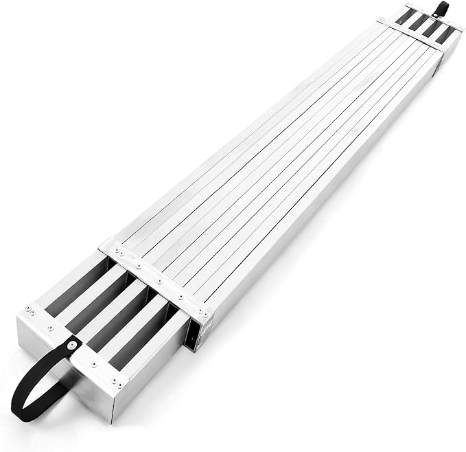 Garvee 6-9FT Aluminum Telescoping Work Plank, 12.5 inch Width Extension Plank, 440Lbs Capacity Extension Boards, Adjustable Scaffolding Plank with Skid-Proof Platform Scaffold Ladder Accessory