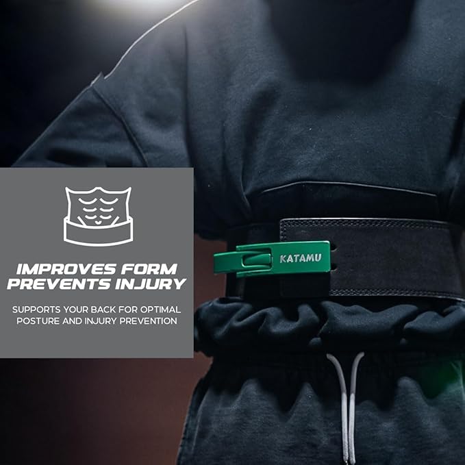 Katamu Premium Leather Lever Weightlifting Belt – Secure Steel Lever, Powerlifting Support for Deadlifts, Squats & Heavy Lifts - Be A Hero