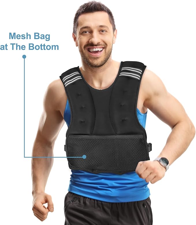 Henkelion Adjustable Weighted Vest for Men Women Weights Included, 4-10lbs/11-20lbs Body Weight Vests Adjustable for Running, Training Workout, Jogging, Walking