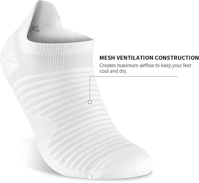 Compression Running Ankle Socks (6 Pairs) for Men & Women, Running Socks With Arch Support