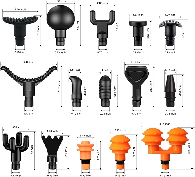 AiRelax Massage Gun Attachments for Hypervolt Go, Upgraded 15 PCS Massager Heads to Meet Different Needs for Deep Tissue Muscle Massage Gun, Plug-n-Play MassageGun Accessories Easy to Use.