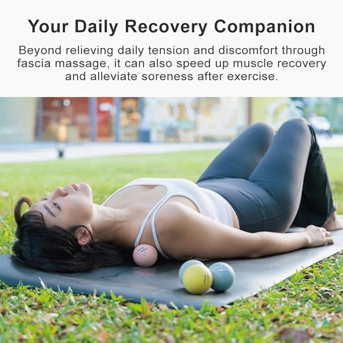 Therapy Massage Balls (2-Pack), High-Density Fascia Balls for Targeted Muscle Relaxation & Daily Recovery - 50D & 65D Hardness Options (Tranquil Blue + Tranquil Blue (65D+65D))