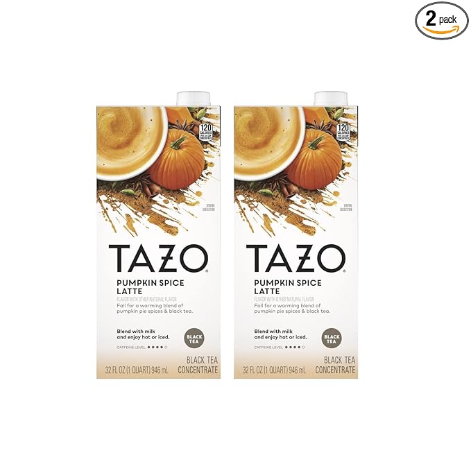 Tazo Latte Chai Pumpkin Spice, 32 oz Box, Pack of 2