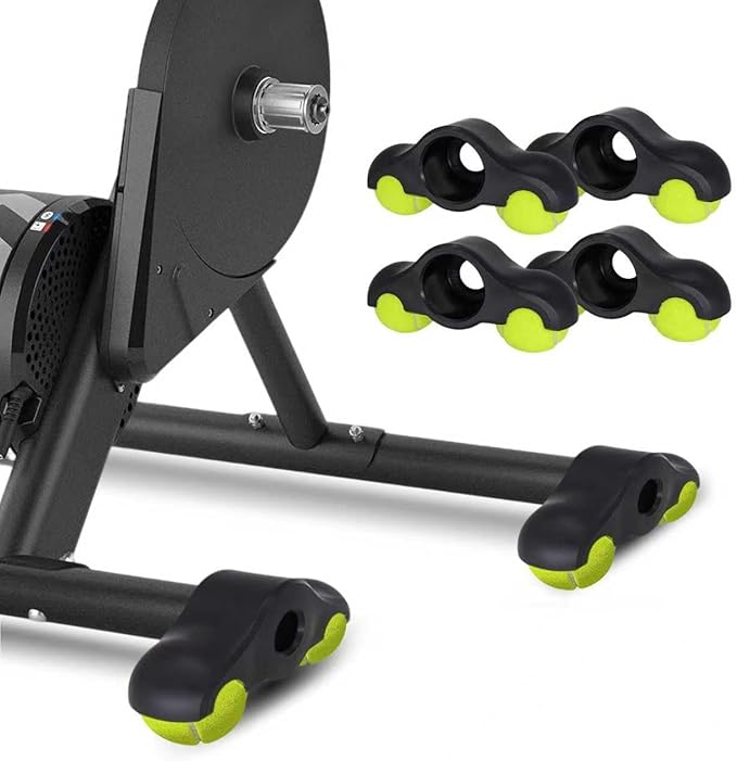 4 Pack Bike Trainer Rocker Feet, Indoor Bike Trainer Stand Rocker Feet Adapters, Indoor Cycling Snap Rocker Feet Adapters with 8 Pack Tennis Balls for Wahoo Kickr Core 1,Indoor Cycling Accessories