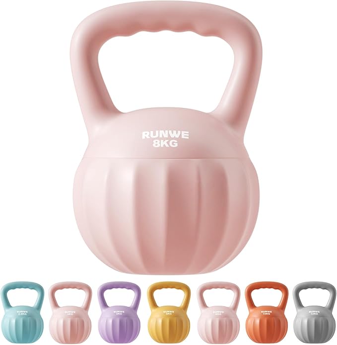 RUNWE Kettlebell Weight for Women and Men (Sold in Single Not in Set) Multiple Weight & Color Options from Beginners to Pros Hand Weight Core Strength Training