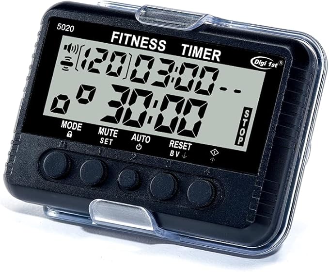 T-5020 Fitness Interval Timer, Multi-Functional Training Timer with Pacer Black