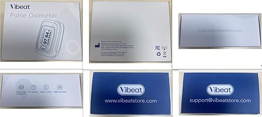 Vibeat Fingertip Pulse Oximeter, Blood Oxygen Saturation Monitor| O2 Meter, Portable SPO2 & Pulse Rate Monitor, Batteries and Lanyard Included