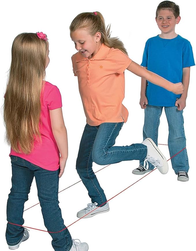 Chinese Jump Rope Set - 12 Stretchy Bands in Assorted Colors - Outdoor Games and Activities for Kids