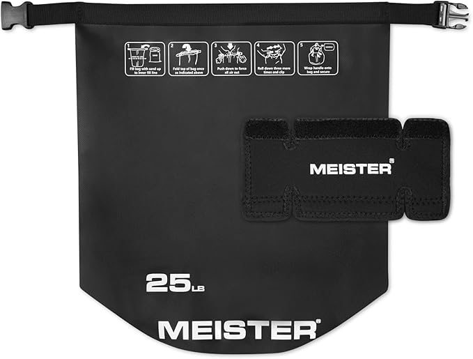 Meister BEAST Portable Sand Kettlebell - Soft Sandbag Weight - 25lb / 11.3kg - Black