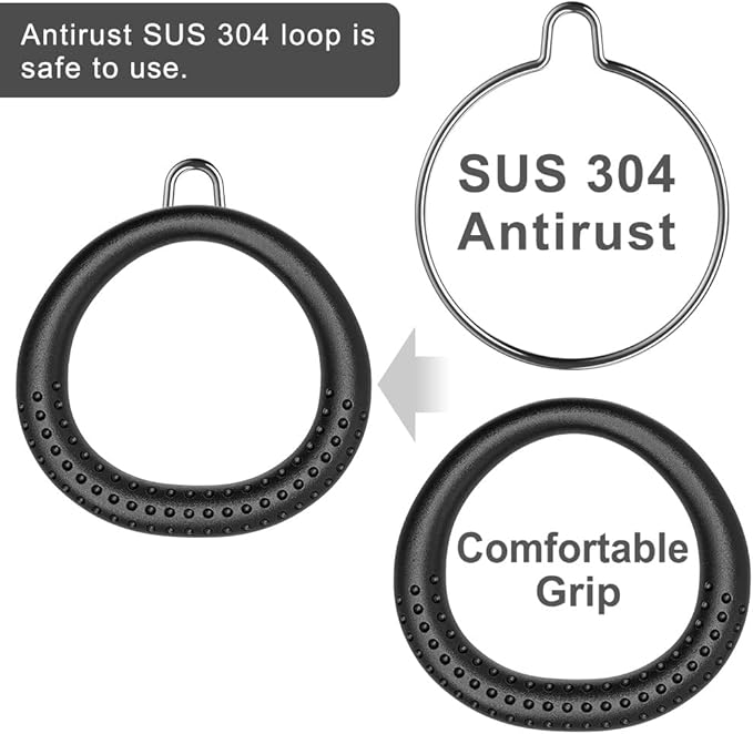 Dolibest 2 Pack of Ninja Gymnastic Rings,Monkey Ring Outdoor Backyard Ninja Accessories Set,Swing Bar Rings Obstacle Course for Training Equipment for Teens,1000LB Capacity