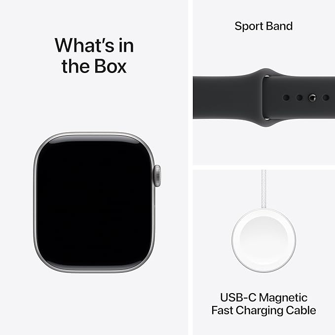 Apple Watch Series 11 [GPS + Cellular 46mm] Smartwatch with Space Grey Aluminium Case with Black Sport Band - M/L. Sleep Score, Fitness Tracker, Health Monitoring with AppleCare+ (2 Years)