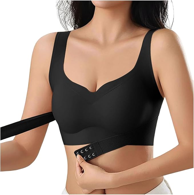 Posture Bras for Women Front Closure Cross Back Wireless Posture Corrector Bra Support Push Up No Underwire Bralettes 2026
