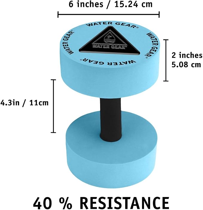 Water Gear Resistance Bells - Water Fitness and Pool Exercise - Intense Workout Without Added Stress - Easy on Joints