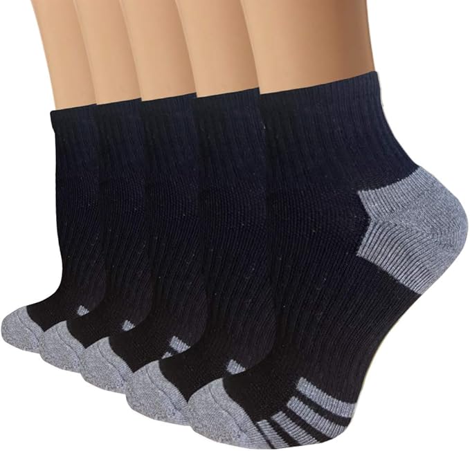 Iseasoo Copper Ankle Compression Socks - Low Cut Arch Support Socks for Men & Women, Running, Nurses, Plantar Fasciitis Socks