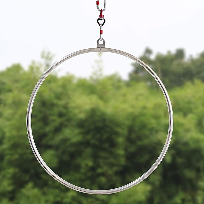PRIOR FITNESS Aerial Lyra Hoop Set for Adults Suspension Professional Ring Fitness Stainless Steel Single Point Aerial Hoop Equipment Kit(Tube Dia:25mm and 32mm)